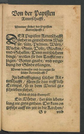 Von der Papisten Ritterschafft.