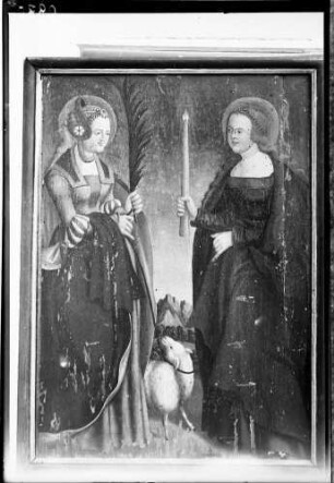 Kloster Lichtental Altarflügel Ölgemälde Heilige Agnes und Heilige Brigitta (Anfang 16. Jahrhundert)