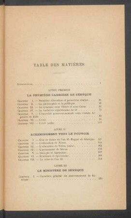 Table de matières