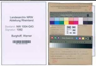 Entnazifizierung Werner Burghoff , geb. 20.07.1911 (Arbeiter)