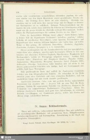 IV. Stamm: Echinodermata