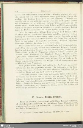 IV. Stamm: Echinodermata