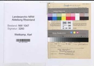Entnazifizierung Karl Weitkamp , geb. 18.04.1890 (Angestellter)