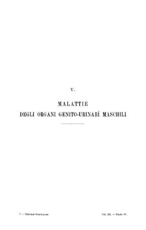 V. Malattie degli organi genito-urinari maschili