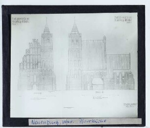 Neuenburg, Pfarrkirche St. Matthäus : Aufriss von W und Aufriss von S