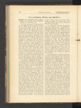Neu erschienene Bücher und Schriften.
