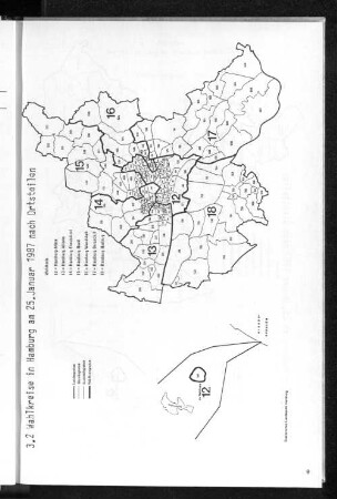 3.2 Wahlkreise in Hamburg am 25. Januar 1987 nach Ortsteilen