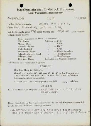 Sauter, Gallus