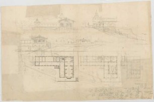 Thiersch, August ; Berchtesgaden (Bayern); Kurhaus - Grundrisse, Ansichten