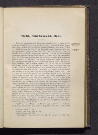 Mehl, Stärkemehl, Brot