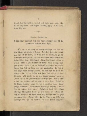 Neunte Erzählung. Eulenspiegel verdingt sich bei einem Pfarrer und ißt die gebratenen Hühner vom Spieß.