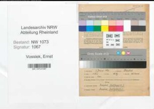 Entnazifizierung Ernst Vossiek , geb. 03.01.1896 (Schlosser)