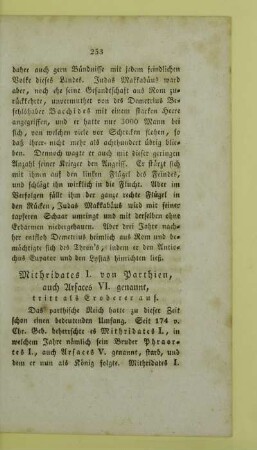 Mithridates I. von Parthien, auch Arsaces VI. genannt, tritt als Eroberer auf