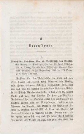 135-143 [Rezension] Tibus, Adolf Joseph Cornelius, Geschichtliche Nachrichten über die Weihbischöfe von Münster