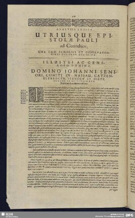 Analysis Logica Utrius Que Epistolae Pauli ad Corinthios