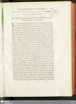 Chapitre XII. De l’Ordre de Fontevraud, avec la vie du B. Robert d’Arbrissel Fondateur de cet Ordre