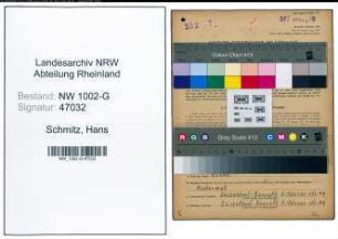Entnazifizierung Hans Schmitz, geb. 26.05.1894 (Friseur)