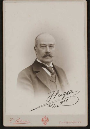 Portrait von Hugo August Peter von Hofmannsthal (Hofmannsthals Vater), signiert und datiert