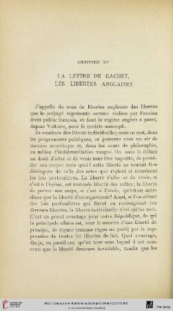 Chapitre XV. La lettre de cachet, les libertés anglaises