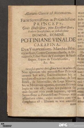 Allocutio Clientis ad Mecœnatem.