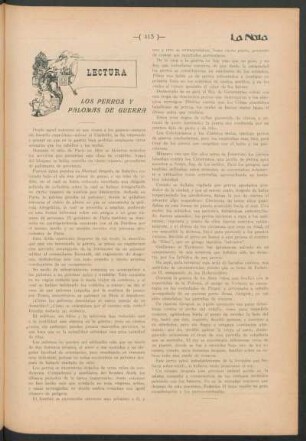 Lectura - Los perros y palomas de guerra