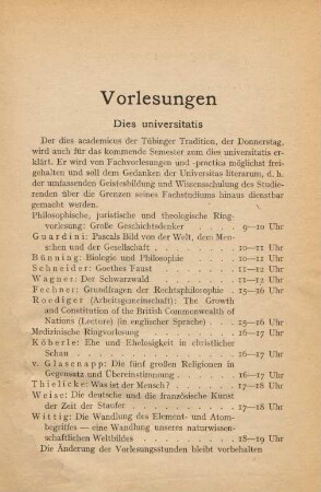 13-37, Vorlesungen