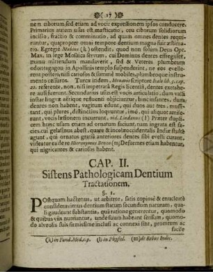 Cap. II. Sistens Pathologicam Dentium Tractationem.