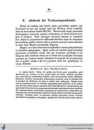 V. Abdruck der Verfassungsurkunde.