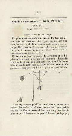 Concours d´agrégation aux lycées, année 1851.