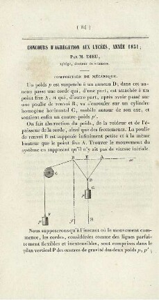 Concours d´agrégation aux lycées, année 1851.