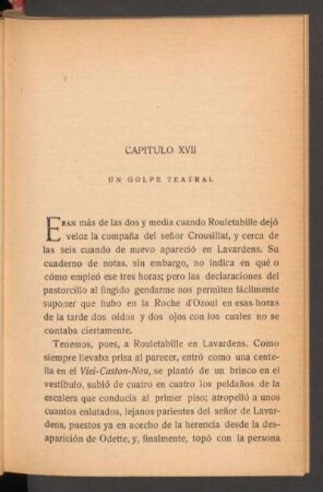 Capítulo XVII - Un golpe teatral