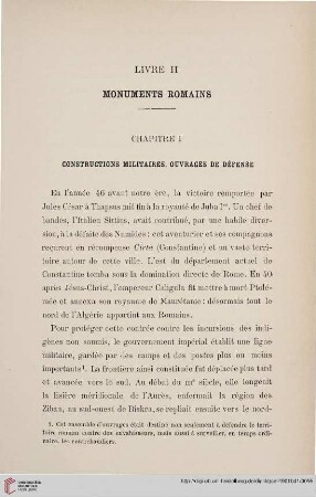 Chapitre I: Constructions militaires. Ouverages de defense