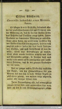 Eilfter Abschnitt. Specielle Uebersicht einer Wetterkunde