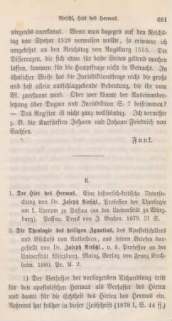 681-689 [Rezension] Nirschl, Josef, Der Hirt des Hermas