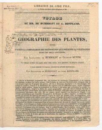 Voyage de MM. de Humboldt et A. Bonpland.