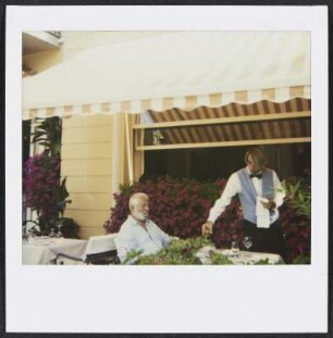 Wolfram Siebeck auf der Terrasse des Restaurants Hotel Villa Castagnola in Lugano