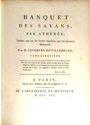 Banquet des savans, 5