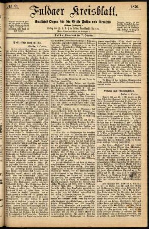 Ausgabe vom Samstag, den 07. Oktober 1876.