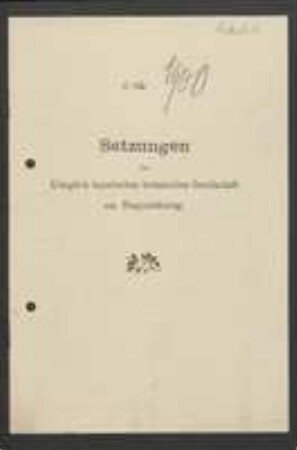 Vereinssatzung 1900
