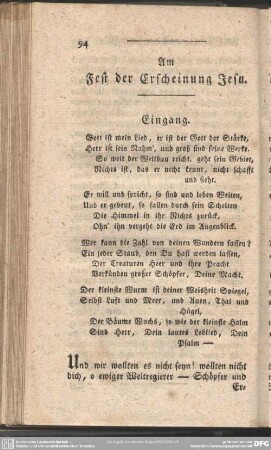 Am Fest der Erscheinung Jesu