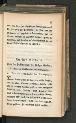 Zweiter Abschnitt. Von der Zuständigkeit der hiesigen Gerichte.