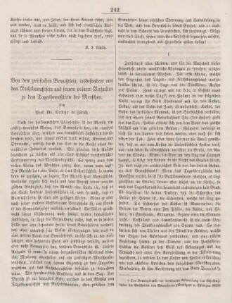242-244 Von dem zwiefachen Bewusßsein, insbesondere von dem Nachtbewußtsein und seinem polaren Verhalten zu dem Tagesbewußtsein des Menschen