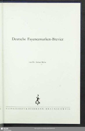 Deutsche Fayencemarken-Brevier