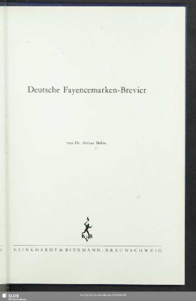 Deutsche Fayencemarken-Brevier