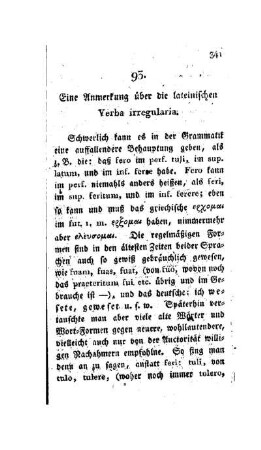 Eine Anmerkung über die lateinischen Verba irregularia : [93.]