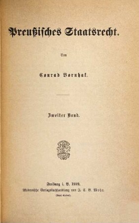 Preußisches Staatsrecht, 2. Preußisches Verwaltungsrecht ; 1