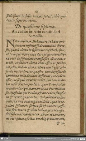 De quaestione septima. An eadem sit ratio cantus duri & mullis