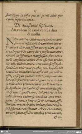 De quaestione septima. An eadem sit ratio cantus duri & mullis