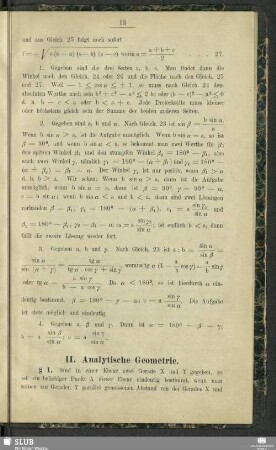 II. Analytische Geometrie