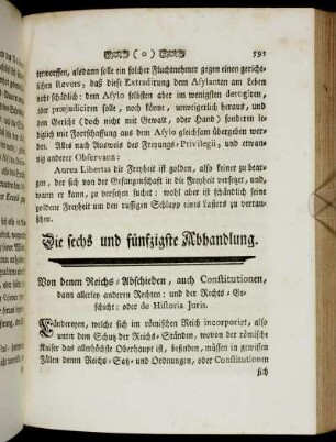 Die sechs und fünfzigste Abhandlung - Sechzigste Abhandlung